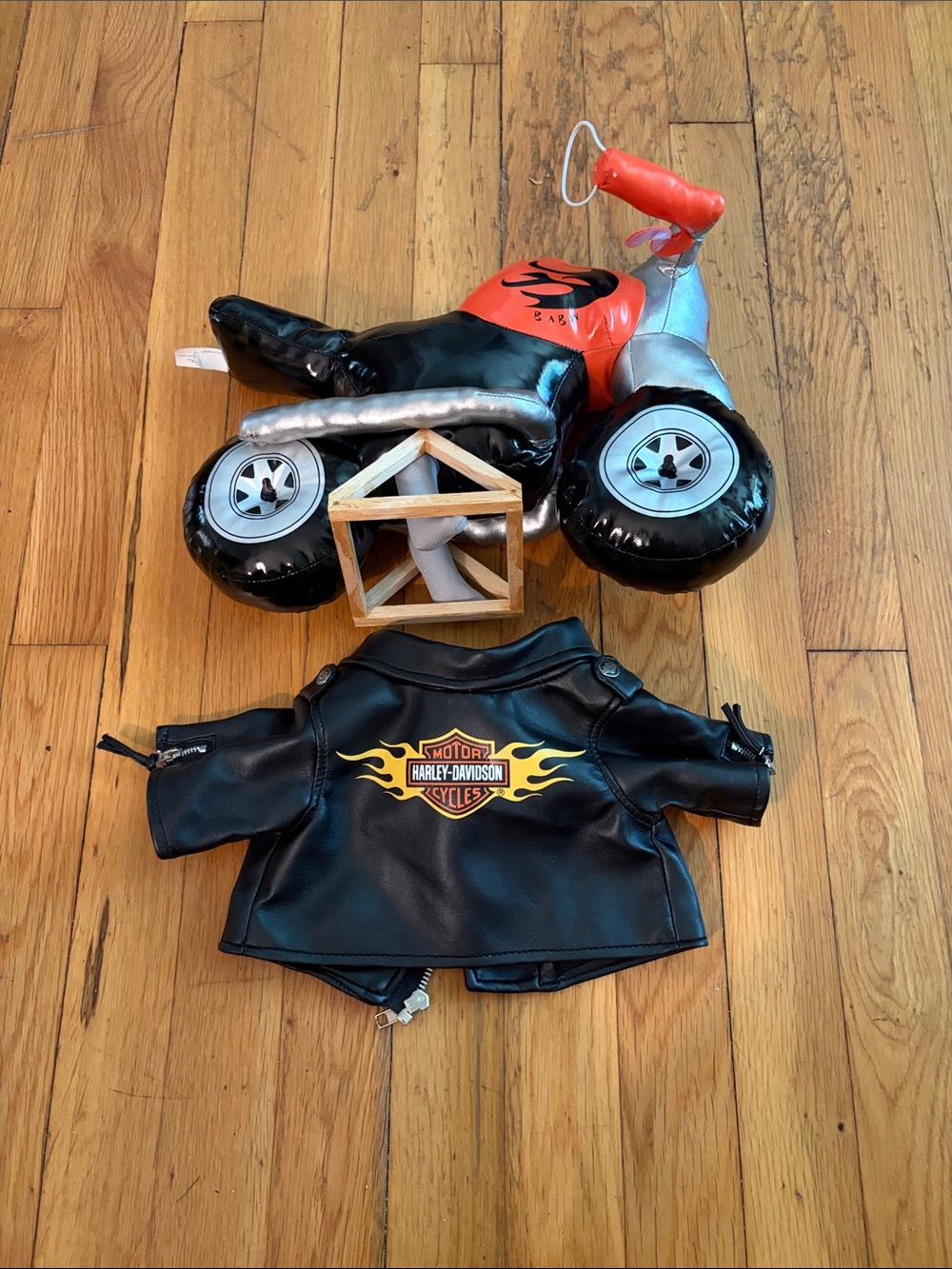 Build A Bear  Harley-Davidson  Kids Motorcycle Toy with Faux Leather Jacket
